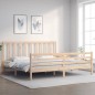 vidaXL Estructura de cama de matrimonio con cabecero madera maciza vidaXL Estructura de cama de matrimonio con cabecero madera maciza