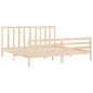 vidaXL Estructura de cama de matrimonio con cabecero madera maciza vidaXL Estructura de cama de matrimonio con cabecero madera maciza
