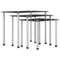 vidaXL Mesas apilables 3 unidades vidrio templado negro vidaXL Mesas apilables 3 unidades vidrio templado negro