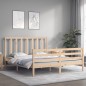 vidaXL Estructura de cama de matrimonio con cabecero madera maciza vidaXL Estructura de cama de matrimonio con cabecero madera maciza