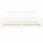 vidaXL Estructura de cama con cabecero madera maciza blanco 200x200 cm vidaXL Estructura de cama con cabecero madera maciza blanco 200x200 cm