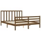 vidaXL Estructura de cama con cabecero madera marrón miel 160x200 cm vidaXL Estructura de cama con cabecero madera marrón miel 160x200 cm