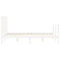 vidaXL Estructura cama de matrimonio con cabecero madera maciza blanco vidaXL Estructura cama de matrimonio con cabecero madera maciza blanco