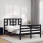 vidaXL Estructura de cama con cabecero madera maciza negro 120x200 cm vidaXL Estructura de cama con cabecero madera maciza negro 120x200 cm