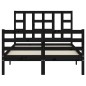vidaXL Estructura de cama con cabecero madera maciza negro 120x200 cm vidaXL Estructura de cama con cabecero madera maciza negro 120x200 cm
