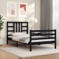 vidaXL Estructura de cama con cabecero madera maciza negro 100x200 cm