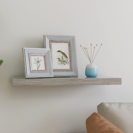 vidaXL Estante flotante de pared MDF gris hormigón 60x23,5x3,8 cm