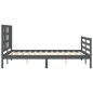 vidaXL Estructura de cama con cabecero madera maciza gris 140x190 cm vidaXL Estructura de cama con cabecero madera maciza gris 140x190 cm