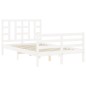 vidaXL Estructura de cama con cabecero madera maciza blanco 120x200 cm vidaXL Estructura de cama con cabecero madera maciza blanco 120x200 cm
