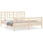 vidaXL Estructura de cama de matrimonio con cabecero madera maciza