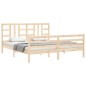 vidaXL Estructura de cama de matrimonio con cabecero madera maciza