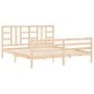 vidaXL Estructura de cama de matrimonio con cabecero madera maciza