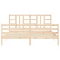 vidaXL Estructura de cama de matrimonio con cabecero madera maciza