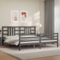 vidaXL Estructura de cama con cabecero madera maciza gris 200x200 cm vidaXL Estructura de cama con cabecero madera maciza gris 200x200 cm