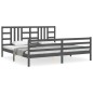 vidaXL Estructura de cama con cabecero madera maciza gris 200x200 cm vidaXL Estructura de cama con cabecero madera maciza gris 200x200 cm