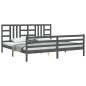 vidaXL Estructura de cama con cabecero madera maciza gris 200x200 cm vidaXL Estructura de cama con cabecero madera maciza gris 200x200 cm