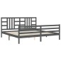 vidaXL Estructura de cama con cabecero madera maciza gris 200x200 cm vidaXL Estructura de cama con cabecero madera maciza gris 200x200 cm