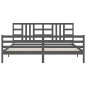 vidaXL Estructura de cama con cabecero madera maciza gris 200x200 cm vidaXL Estructura de cama con cabecero madera maciza gris 200x200 cm