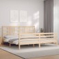 vidaXL Estructura de cama con cabecero madera maciza 200x200 cm vidaXL Estructura de cama con cabecero madera maciza 200x200 cm
