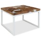 vidaXL Mesa de centro de teca y resina 60x60x40 cm