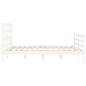 vidaXL Estructura de cama con cabecero madera maciza blanco 160x200 cm
