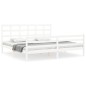vidaXL Estructura cama de matrimonio con cabecero madera maciza blanco vidaXL Estructura cama de matrimonio con cabecero madera maciza blanco