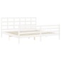 vidaXL Estructura cama de matrimonio con cabecero madera maciza blanco vidaXL Estructura cama de matrimonio con cabecero madera maciza blanco