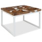 vidaXL Mesa de centro de teca y resina 60x60x40 cm