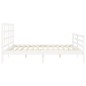 vidaXL Estructura cama de matrimonio con cabecero madera maciza blanco vidaXL Estructura cama de matrimonio con cabecero madera maciza blanco