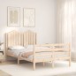 vidaXL Estructura de cama de matrimonio con cabecero madera maciza