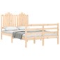 vidaXL Estructura de cama de matrimonio con cabecero madera maciza