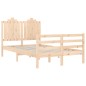 vidaXL Estructura de cama de matrimonio con cabecero madera maciza