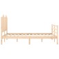 vidaXL Estructura de cama de matrimonio con cabecero madera maciza