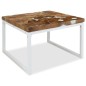 vidaXL Mesa de centro de teca y resina 60x60x40 cm