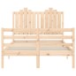 vidaXL Estructura de cama de matrimonio con cabecero madera maciza