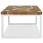 vidaXL Mesa de centro de teca y resina 60x60x40 cm