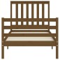 vidaXL Estructura cama con cabecero madera maciza marrón miel 90x200cm vidaXL Estructura cama con cabecero madera maciza marrón miel 90x200cm
