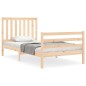 vidaXL Estructura de cama con cabecero madera maciza 100x200 cm vidaXL Estructura de cama con cabecero madera maciza 100x200 cm