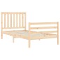 vidaXL Estructura de cama con cabecero madera maciza 100x200 cm vidaXL Estructura de cama con cabecero madera maciza 100x200 cm