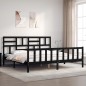 vidaXL Estructura de cama con cabecero madera maciza negro 200x200 cm vidaXL Estructura de cama con cabecero madera maciza negro 200x200 cm