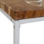vidaXL Mesa de centro de teca y resina 60x60x40 cm