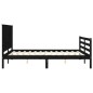 vidaXL Estructura de cama con cabecero madera maciza negro 160x200 cm vidaXL Estructura de cama con cabecero madera maciza negro 160x200 cm