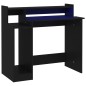 vidaXL Escritorio con luz LED madera contrachapada negro 97x45x90 cm vidaXL Escritorio con luz LED madera contrachapada negro 97x45x90 cm