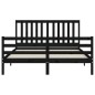 vidaXL Estructura de cama con cabecero madera maciza negro 160x200 cm vidaXL Estructura de cama con cabecero madera maciza negro 160x200 cm