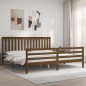 vidaXL Estructura cama y cabecero madera maciza marrón miel 200x200 cm