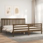 vidaXL Estructura cama y cabecero madera maciza marrón miel 200x200 cm