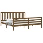 vidaXL Estructura cama y cabecero madera maciza marrón miel 200x200 cm