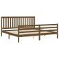 vidaXL Estructura cama y cabecero madera maciza marrón miel 200x200 cm