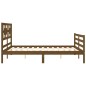 vidaXL Estructura de cama matrimonio con cabecero madera marrón miel vidaXL Estructura de cama matrimonio con cabecero madera marrón miel