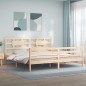 vidaXL Estructura de cama de matrimonio con cabecero madera maciza